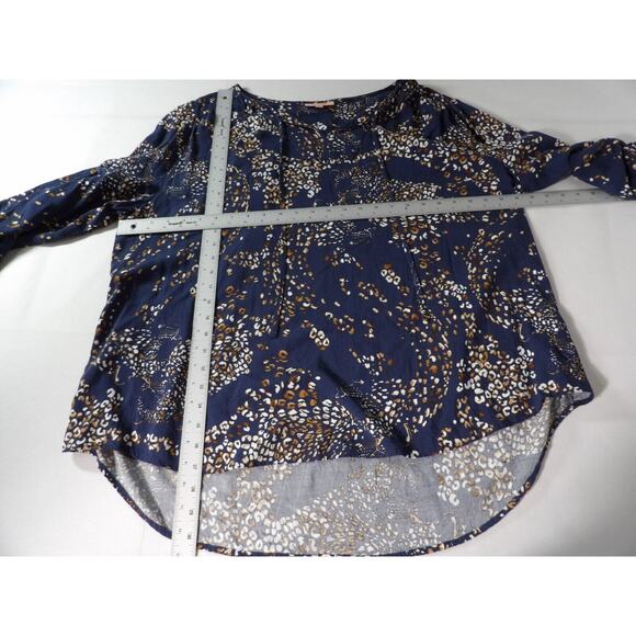 Evri 2X Top Tunic Cheetah Leopard Jag Animal Blue Office Career Big Cat Rayon - Picture 6 of 9